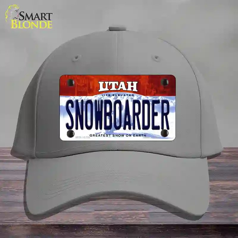 HAT23-MLP-10226 Snowboarder Utah Novelty License Plate Hat, Cotton - Gray