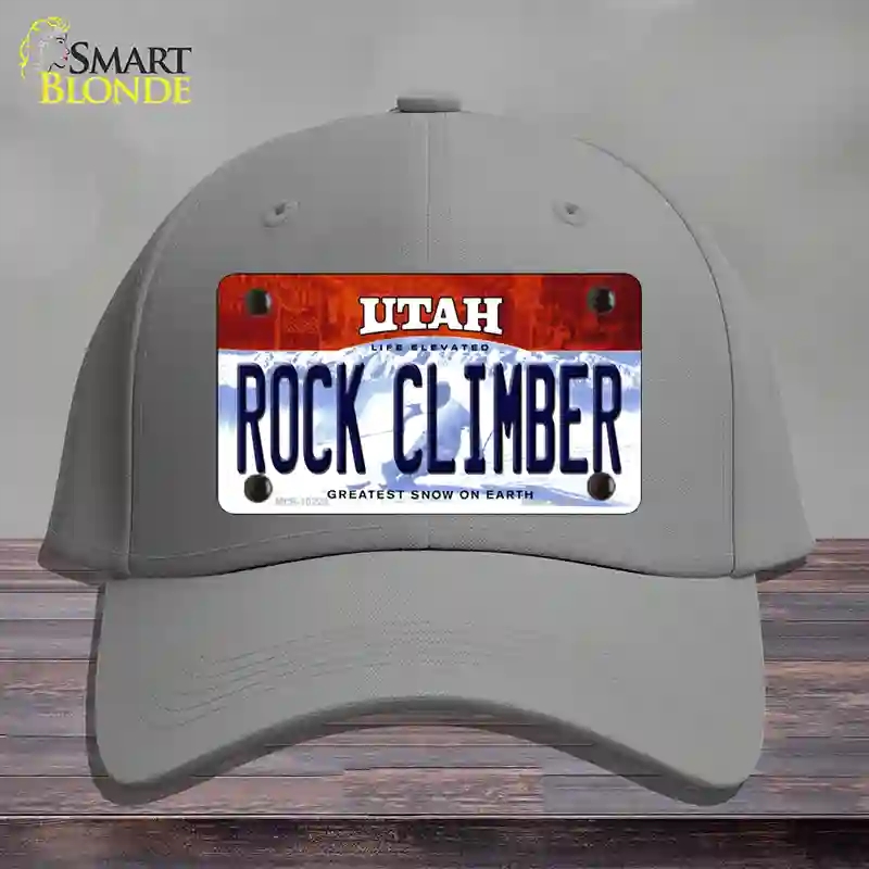 HAT23-MLP-10229 Rock Climber Utah Novelty License Plate Hat, Cotton - Gray