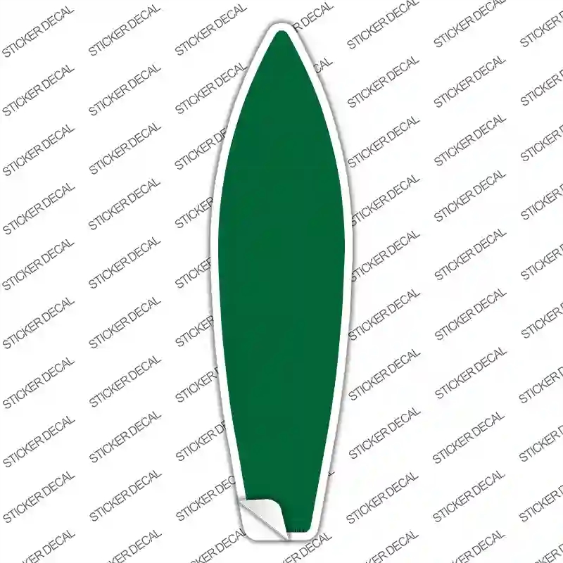 SB-003s-S Green Solid Novelty Surfboard Sticker Decal, Small