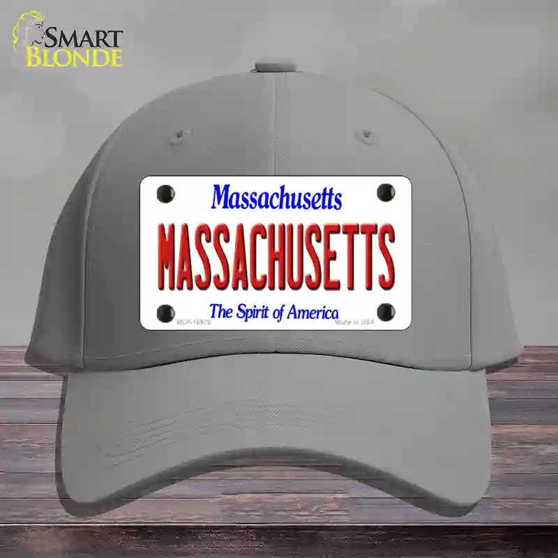 HAT23-MLP-10978 Massachusetts State Novelty License Plate Hat, Cotton - Gray
