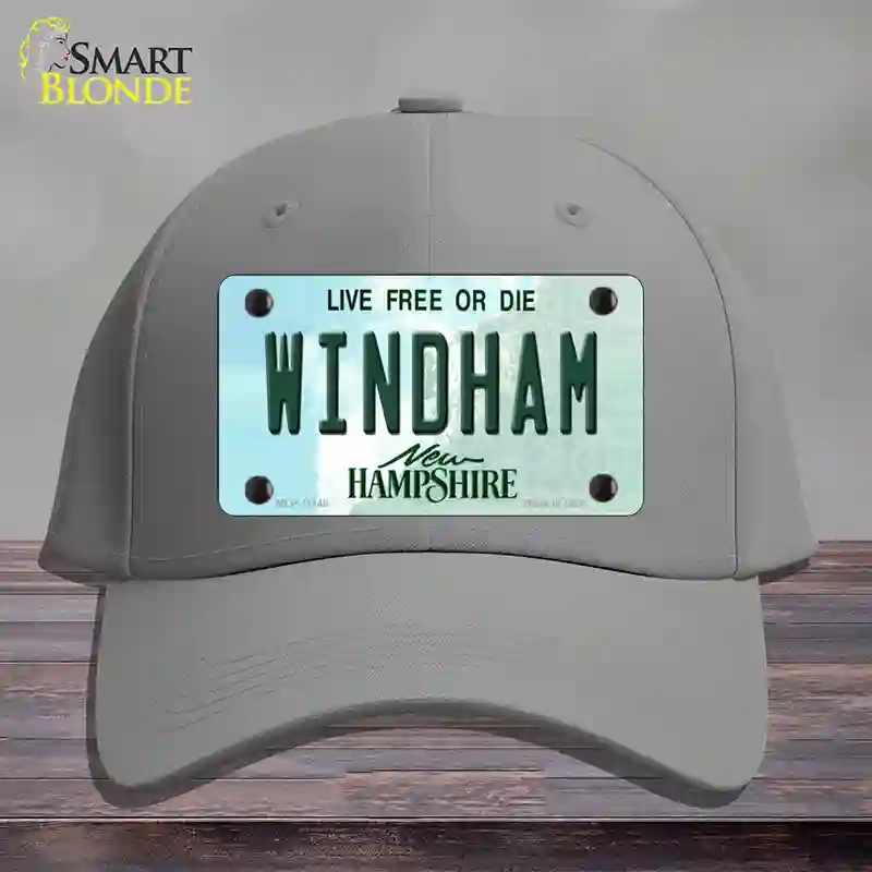 HAT23-MLP-11148 Windham   Hampshire State Novelty License Plate Hat, Cotton - Gray