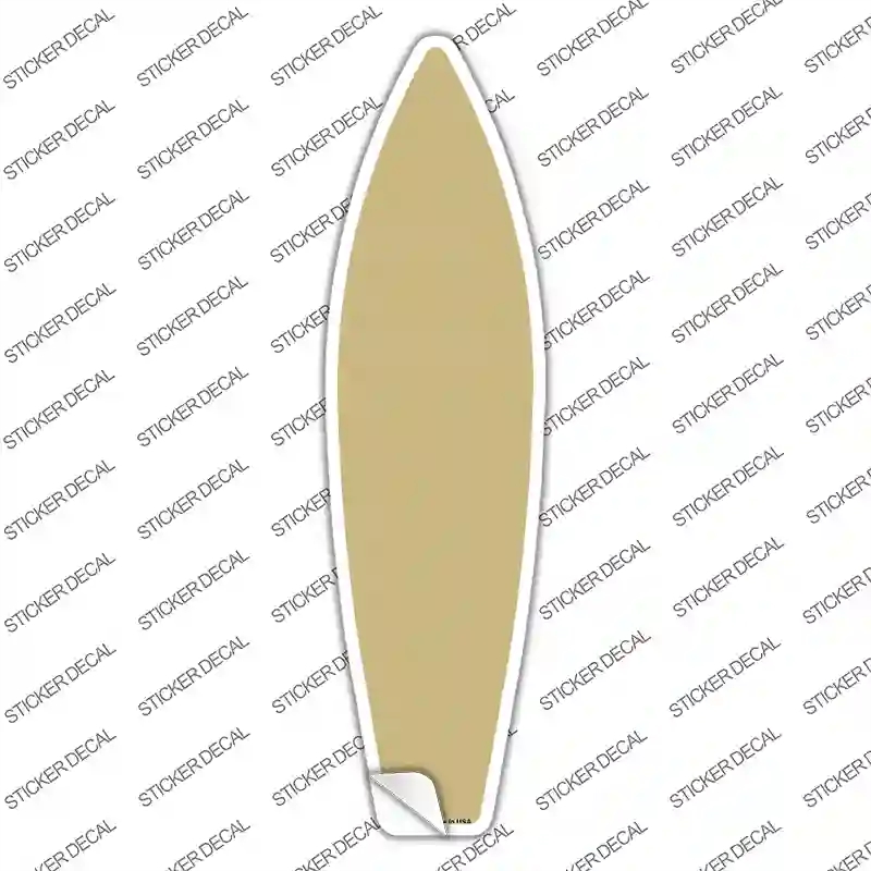 SB-014s-S Gold Solid Novelty Surfboard Sticker Decal, Small