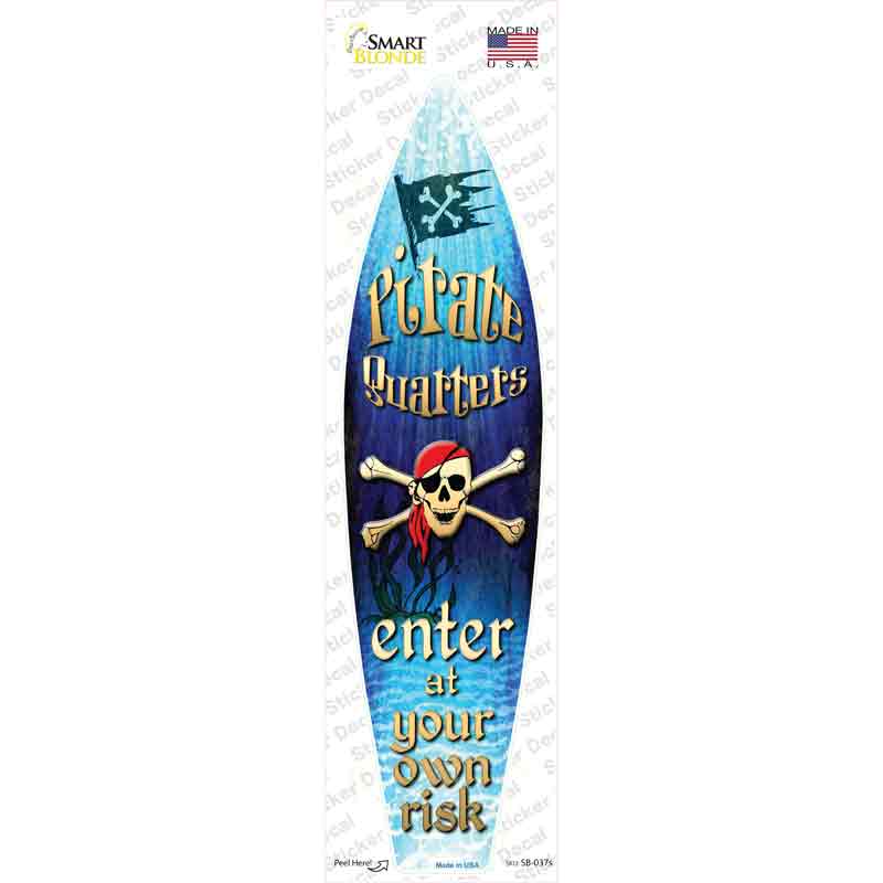SB-037s-M Pirate Quarters Novelty Surfboard Sticker Decal, Medium