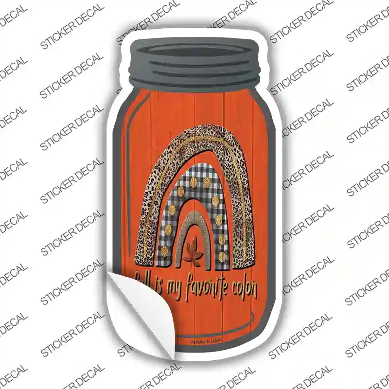 MJ-883s-S Fall My Favorite Color Novelty Mason Jar Sticker Decal, Small