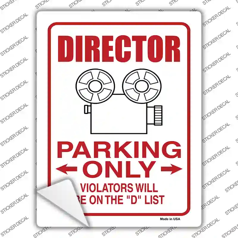 P-857s-L Director Parking D List Novelty Rectangular Sticker Decal, Large