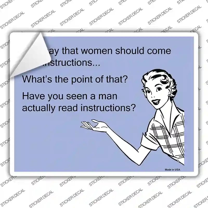 P-925s-L Women Should Come with Instructions Novelty Rectangle Sticker Decal, Large