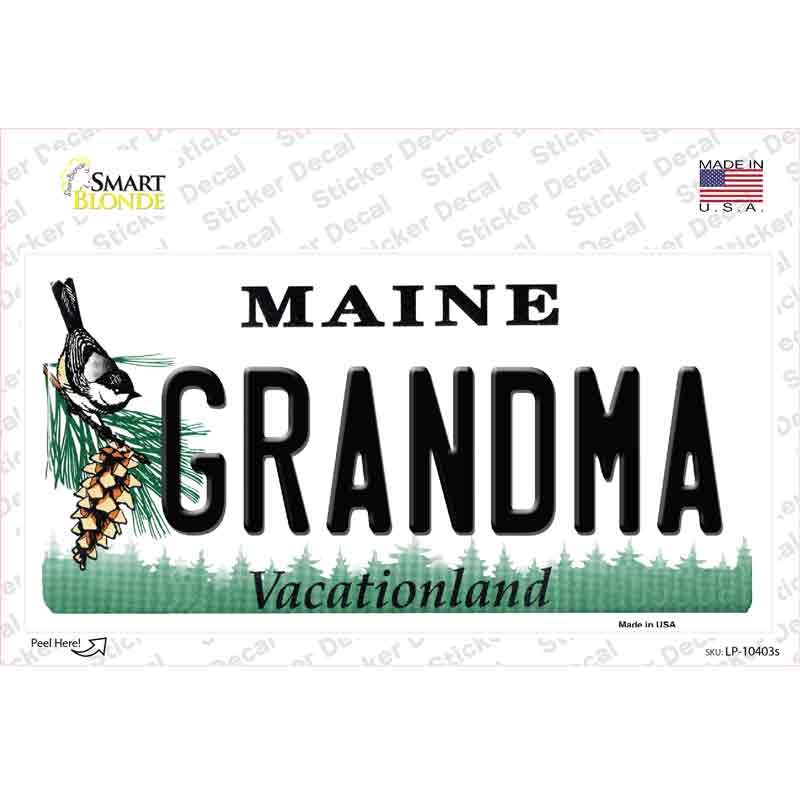 LP-10403s-M Grandma Maine Novelty Sticker Decal, Medium