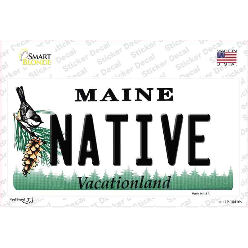 LP-10416s-M Native Maine Novelty Sticker Decal, Medium