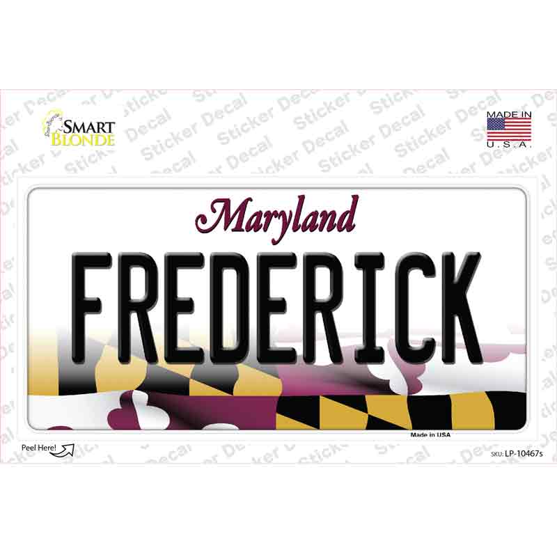LP-10467s-M Frederick Maryland Novelty Sticker Decal, Medium