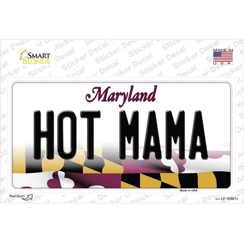 LP-10487s-M Hot Mama Maryland Novelty Sticker Decal, Medium