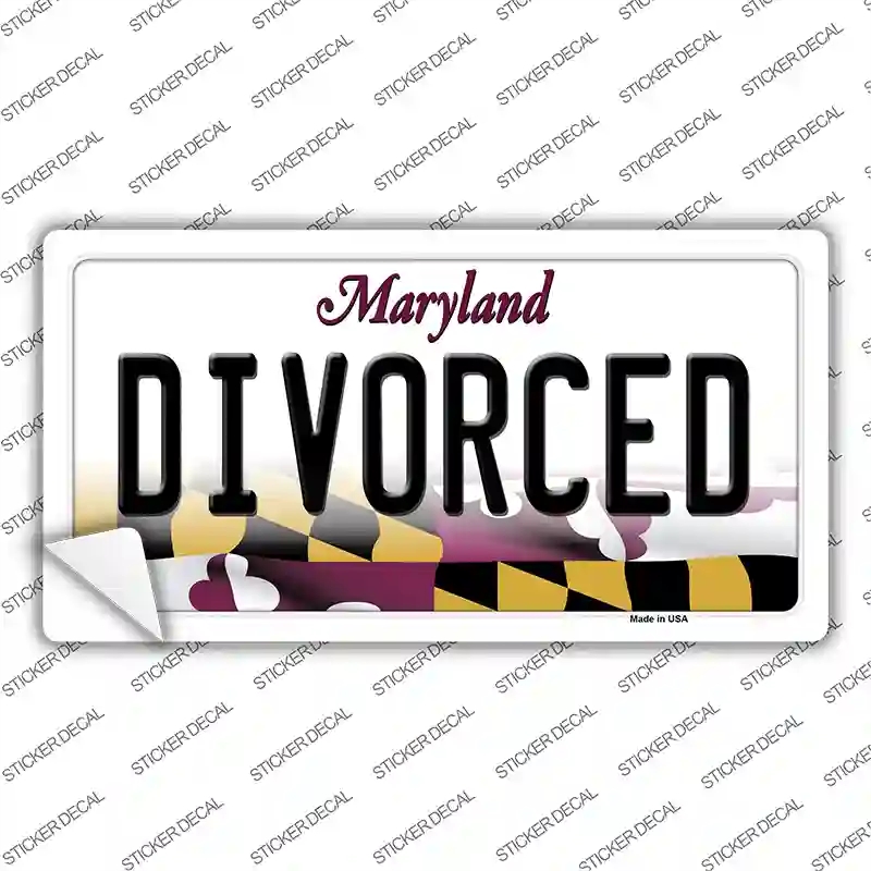 LP-10507s-XL Divorced Maryland Novelty Sticker Decal, Extra Large