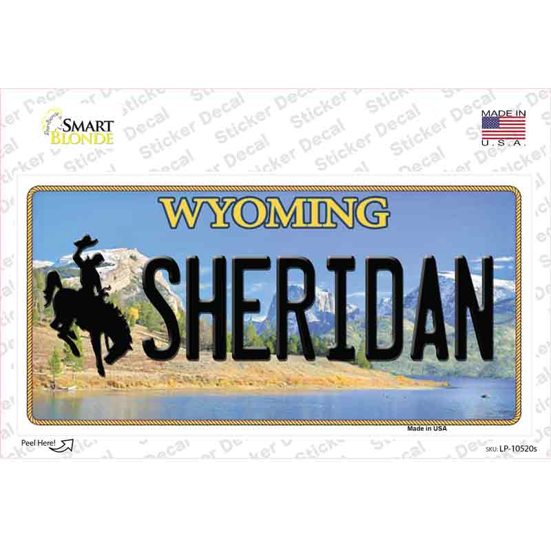 LP-10520s-M Sheridan Wyoming Novelty Sticker Decal, Medium