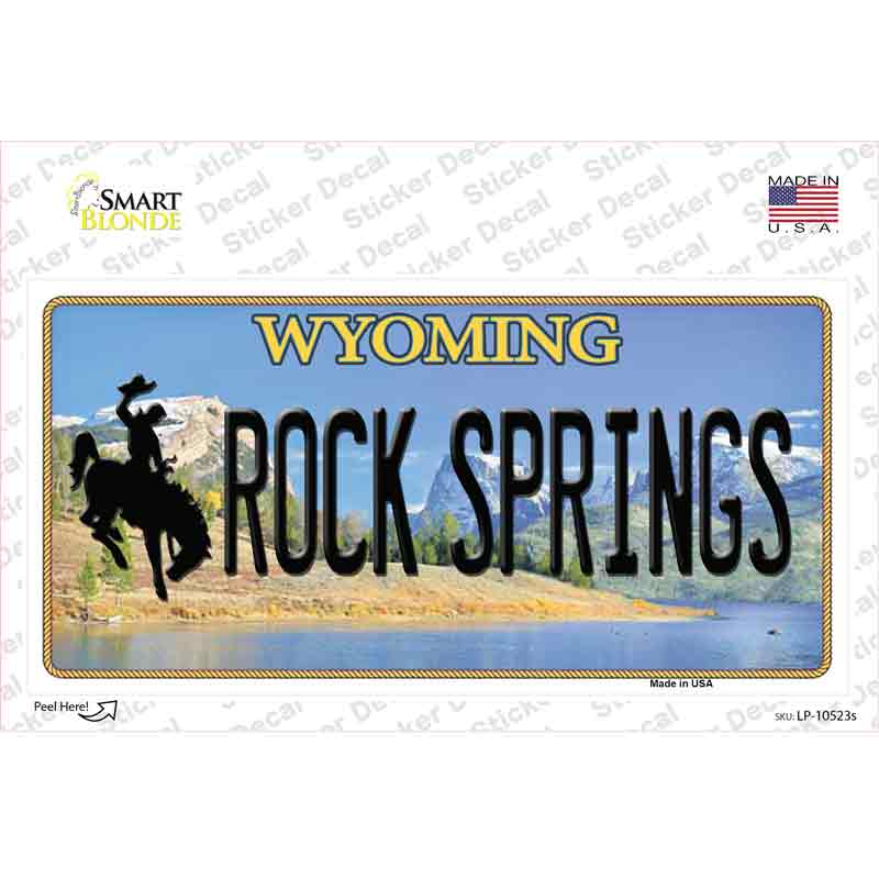 LP-10523s-M Rock Springs Wyoming Novelty Sticker Decal, Medium