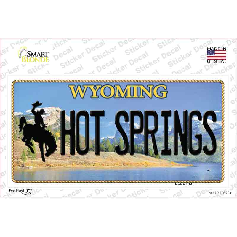 LP-10528s-M Hot Springs Wyoming Novelty Sticker Decal, Medium