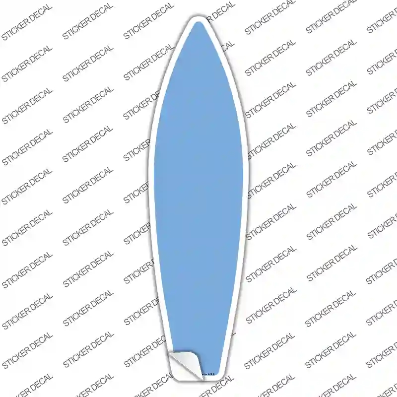 SB-011s-S Light Blue Solid Novelty Surfboard Sticker Decal, Small