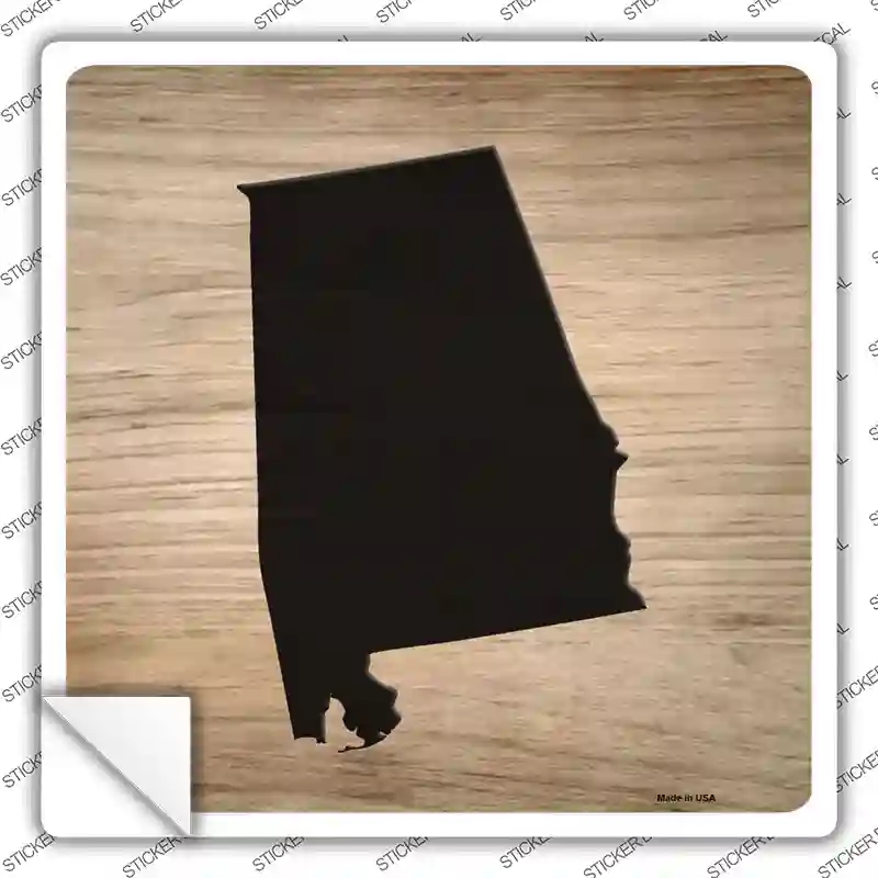 SQ-1053s-XL Alabama Shape Letter Tile Novelty Square Sticker Decal, Extra Large
