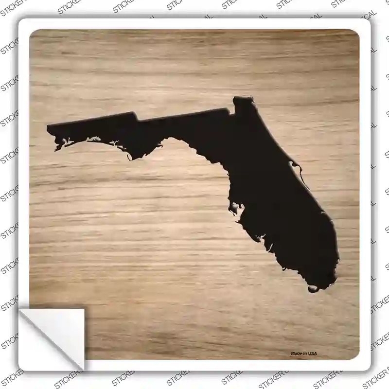 SQ-1061s-XL Florida Shape Letter Tile Novelty Square Sticker Decal, Extra Large