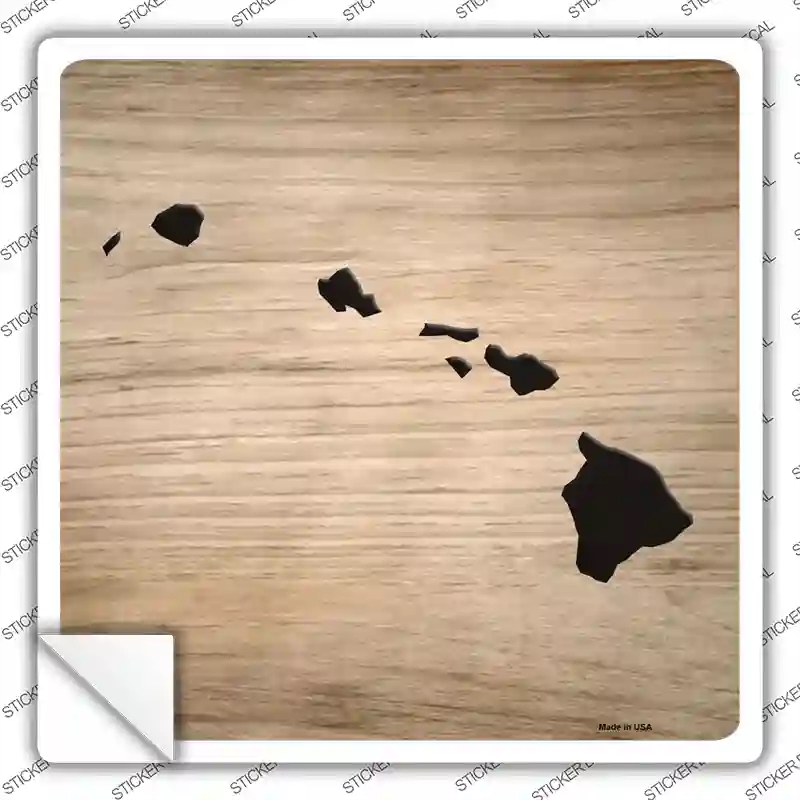 SQ-1063s-XL Hawaii Shape Letter Tile Novelty Square Sticker Decal, Extra Large