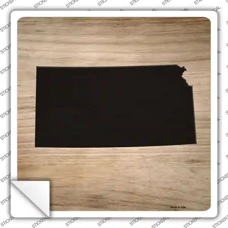 SQ-1068s-S Kansas Shape Letter Tile Novelty Square Sticker Decal, Small