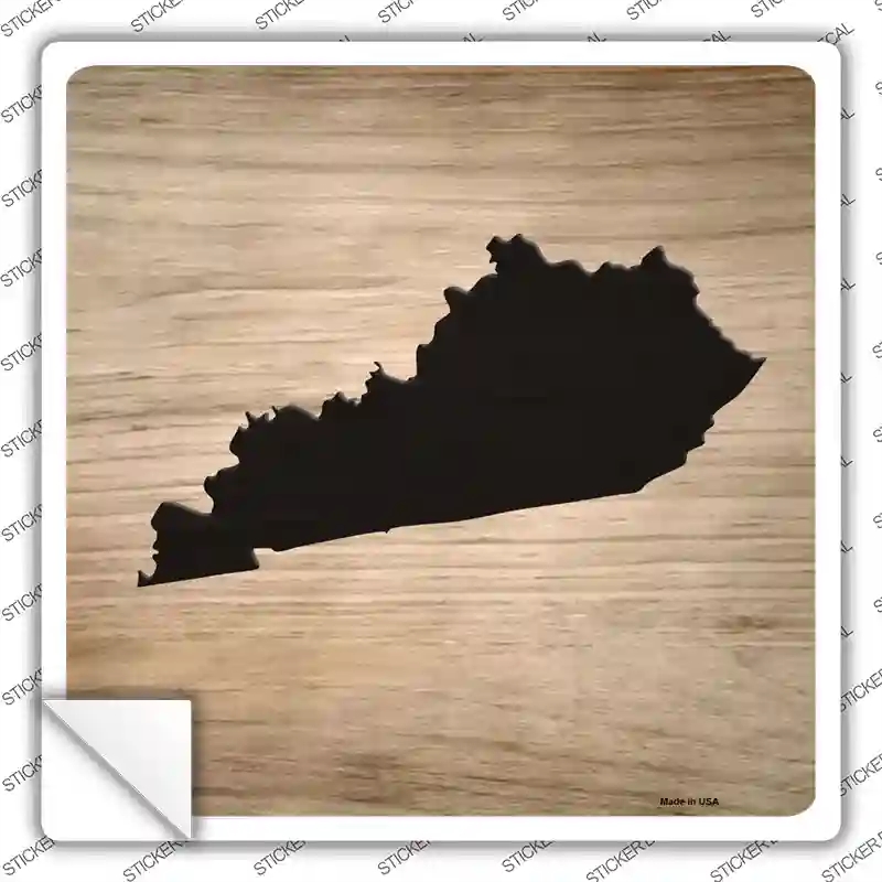SQ-1069s-S Kentucky Shape Letter Tile Novelty Square Sticker Decal, Small