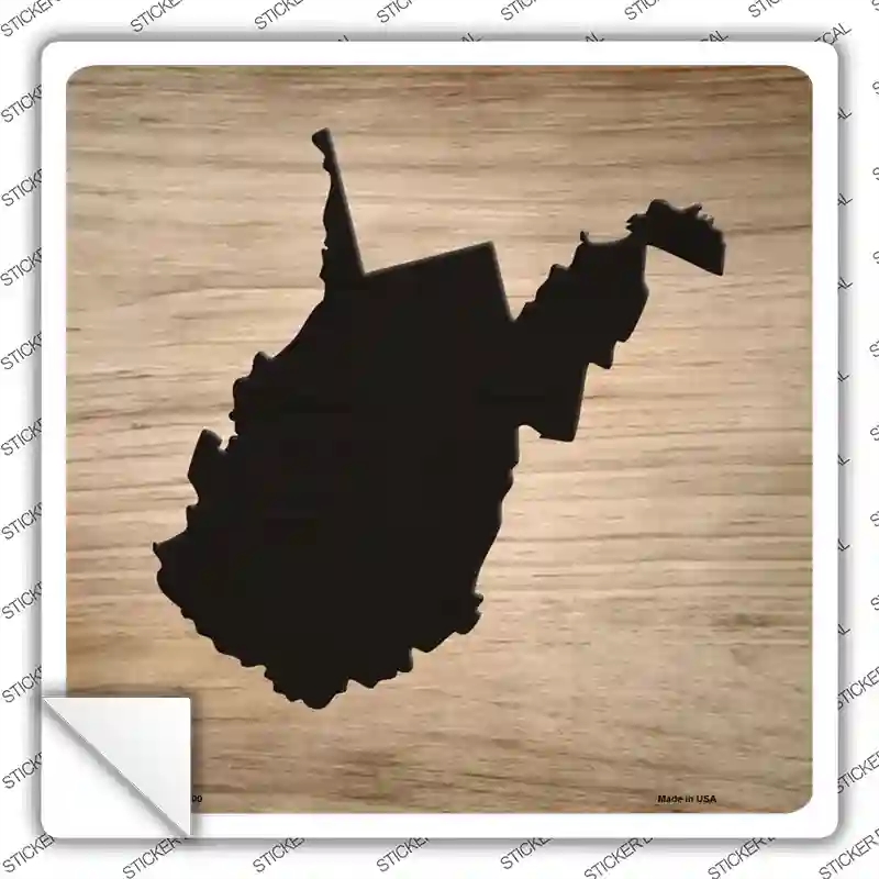 SQ-1100s-L West Virginia Shape Letter Tile Novelty Square Sticker Decal, Large