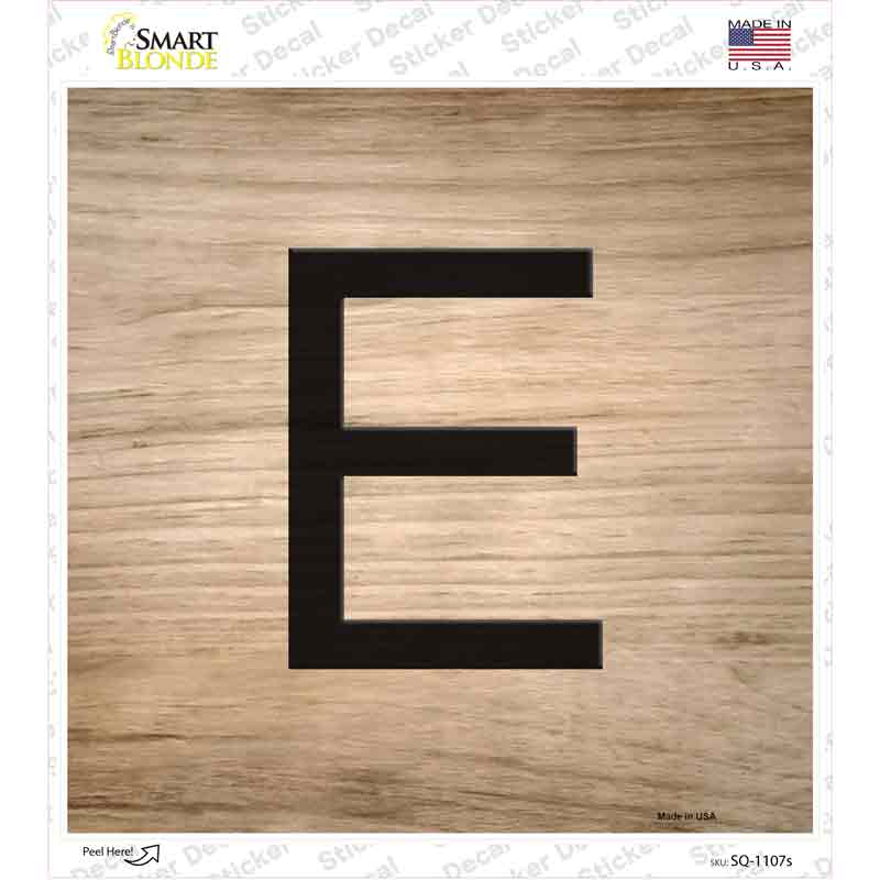 SQ-1107s-M E Letter Tile Novelty Square Sticker Decal, Medium