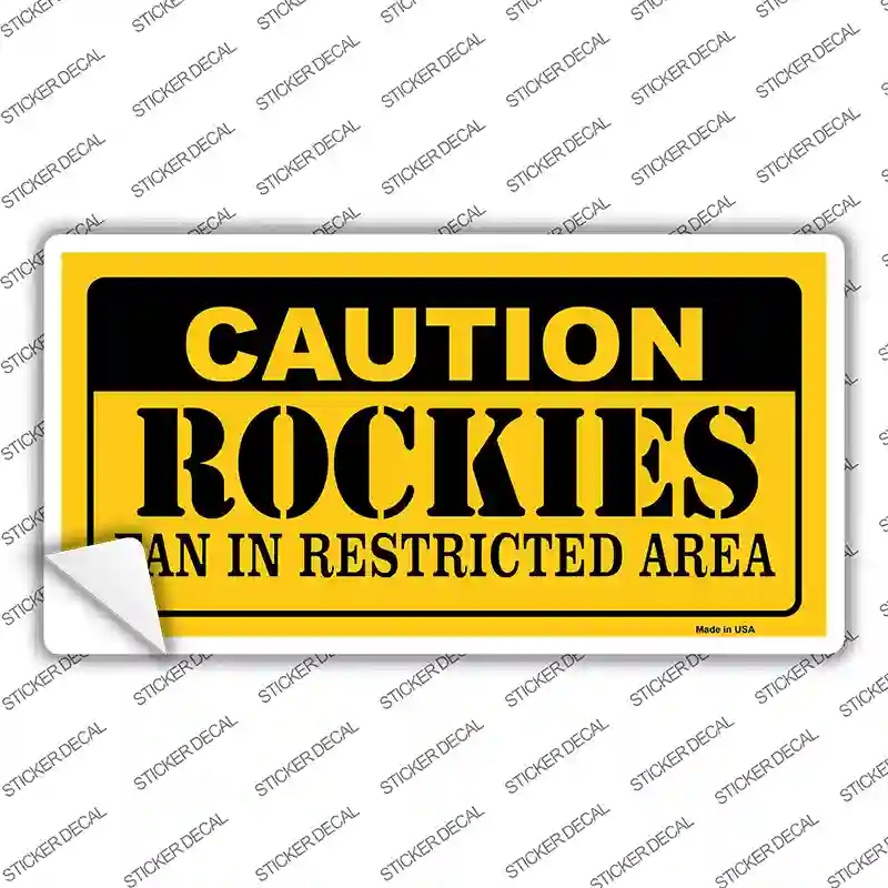 LP-2632s-S Caution Rockies Fan Novelty Sticker Decal, Small