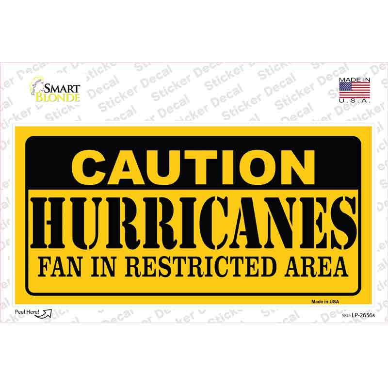 LP-2656s-M Caution Hurricanes Novelty Sticker Decal, Medium