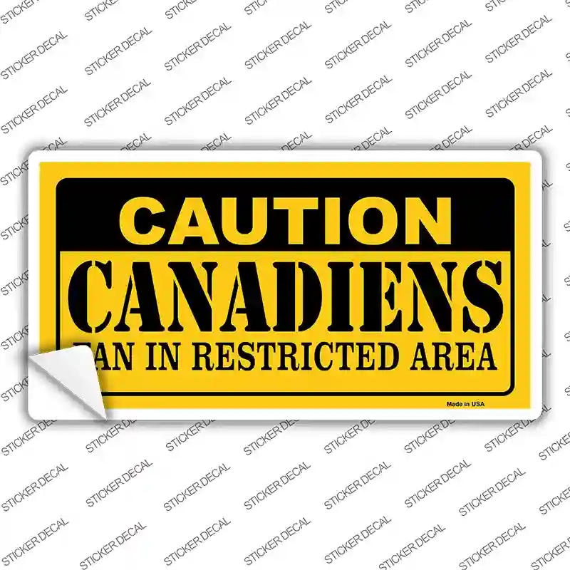 LP-2658s-L Caution Canadiens Novelty Sticker Decal, Large