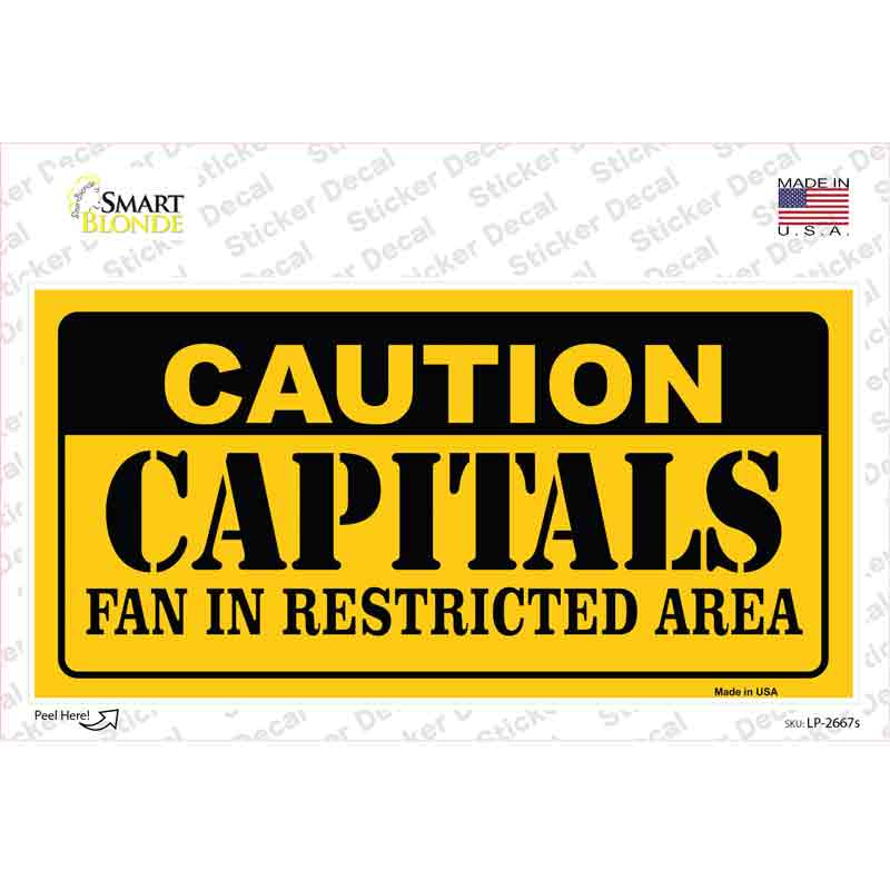 LP-2667s-M Caution Capitals Novelty Sticker Decal, Medium