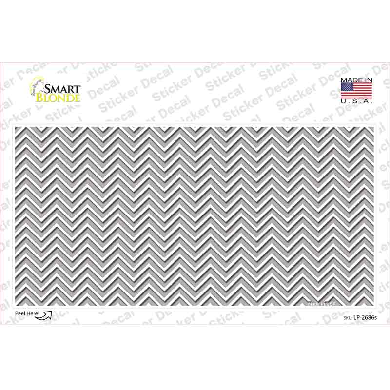 LP-2686s-S Gray White Chevron Novelty Sticker Decal, Small