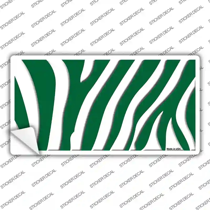 LP-2906s-L Green White Zebra Novelty Sticker Decal, Large