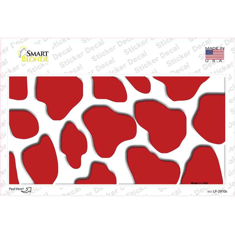 LP-2910s-M Red White Giraffe Novelty Sticker Decal, Medium