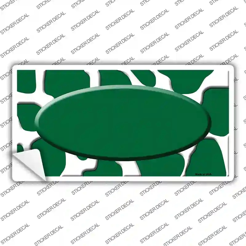 LP-2952s-S Green White Giraffe Center Oval Novelty Sticker Decal, Small