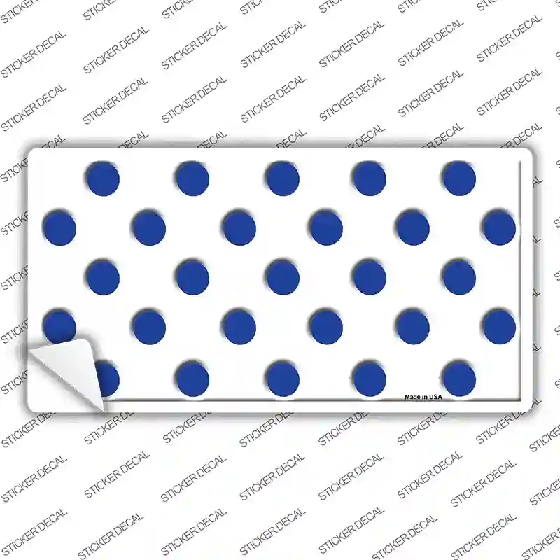 LP-2977s-XL Blue White Polka Dot Novelty Sticker Decal, Extra Large