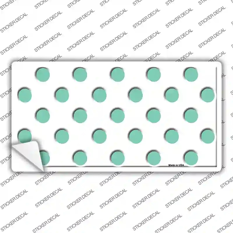 LP-2986s-L Mint White Polka Dot Novelty Sticker Decal, Large