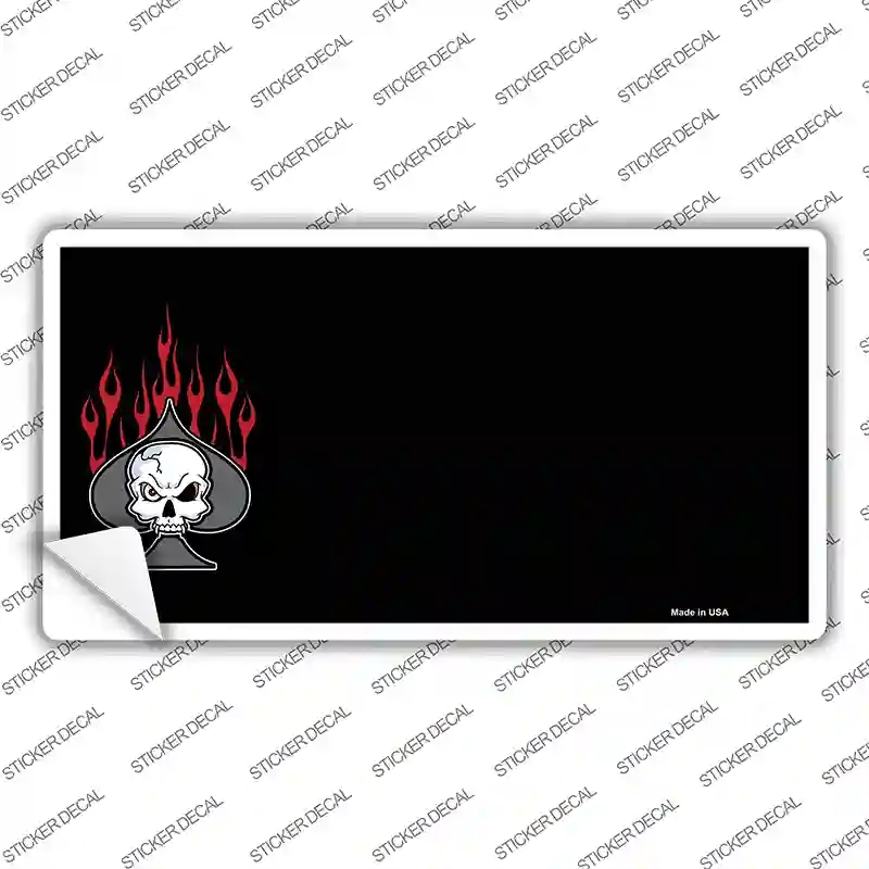 LP-3815s-S Flaming Spade Offset Novelty Sticker Decal, Small
