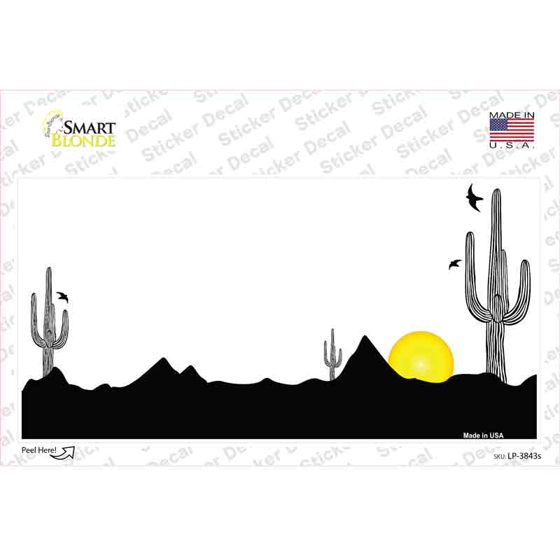 LP-3843s-M Southwest Cactus Sunrise White Novelty Sticker Decal, Medium