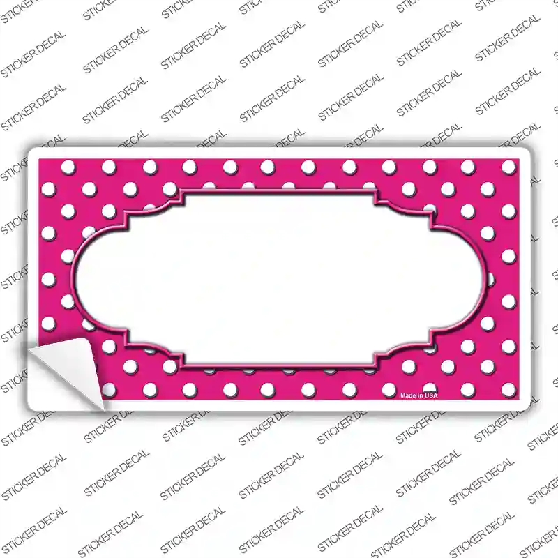 LP-4351s-S Scallop Pink White Polka Dot Novelty Sticker Decal, Small