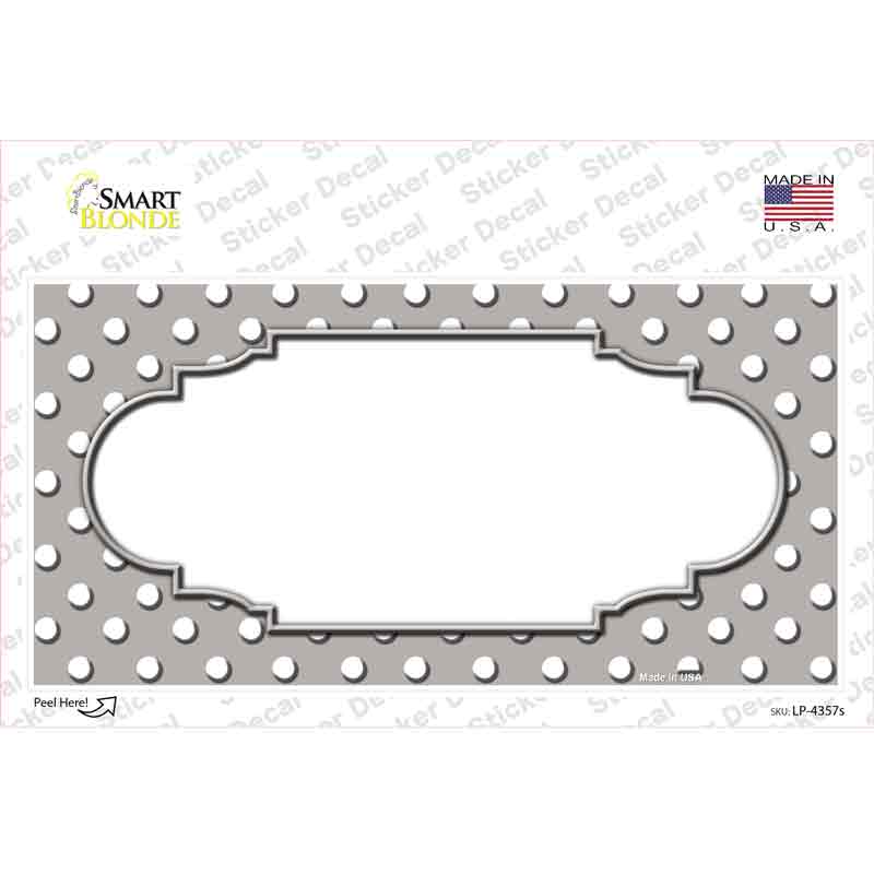 LP-4357s-M Scallop Gray White Polka Dot Novelty Sticker Decal, Medium