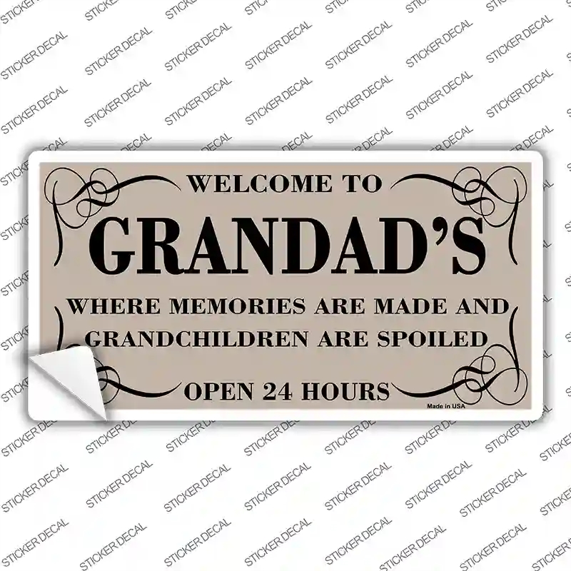 LP-4459s-L Welcome to Grandads Novelty Sticker Decal, Large