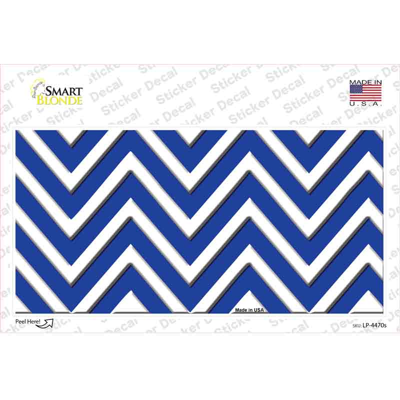 LP-4470s-M Blue Chevron Novelty Sticker Decal, Medium