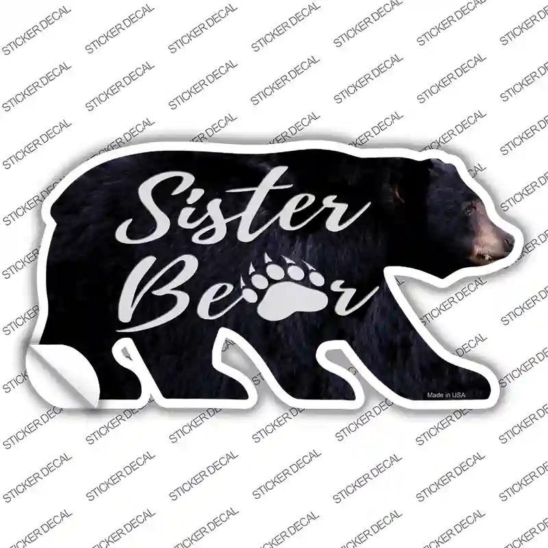 BR-048s-S Sister Paw Novelty Bear Sticker Decal, Small