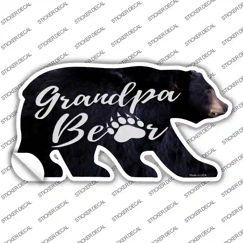 BR-052s-XL Grandpa Paw Novelty Bear Sticker Decal, Extra Large