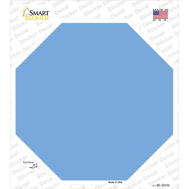 BS-1010s-M Light Blue Solid Novelty Octagon Sticker Decal, Medium