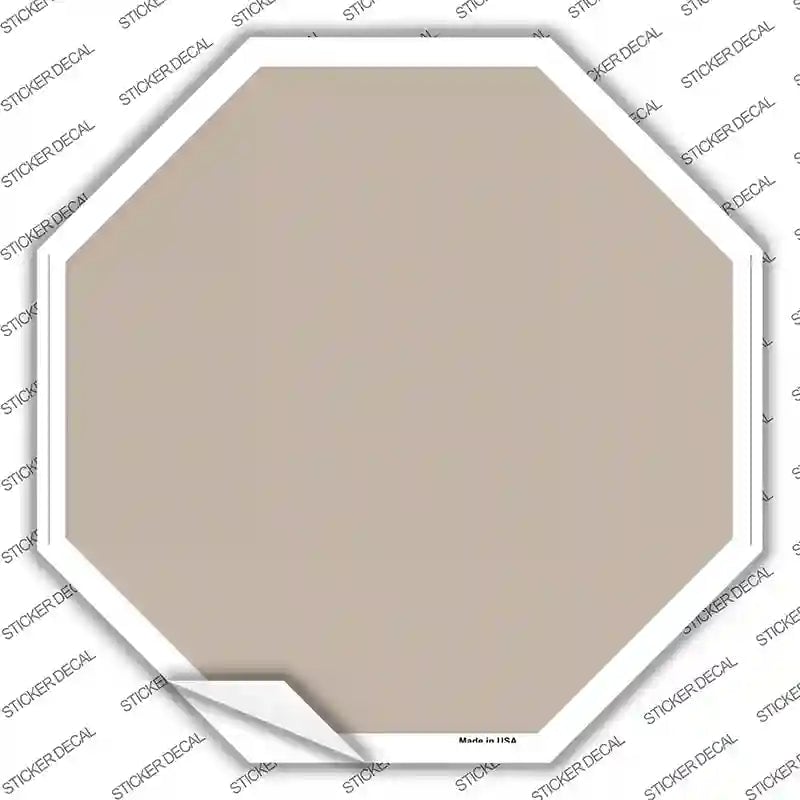 BS-1012s-S Tan Solid Novelty Octagon Sticker Decal, Small