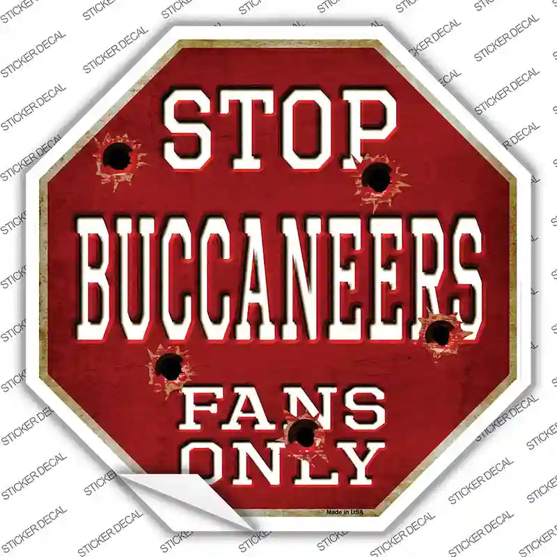 BS-186s-S Buccaneers Fans Only Novelty Octagon Sticker Decal, Small