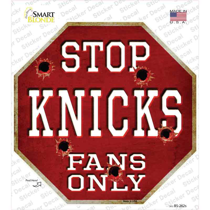 BS-262s-M Knicks Fans Only Novelty Octagon Sticker Decal, Medium