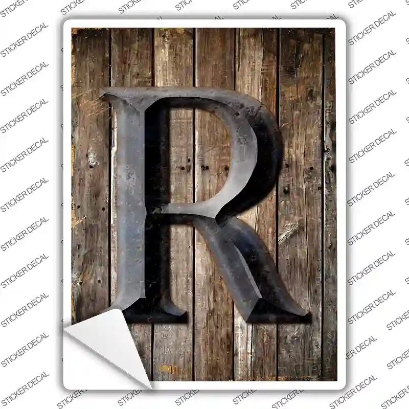 P-1282s-XL Letter R Novelty Rectangle Sticker Decal, Extra Large