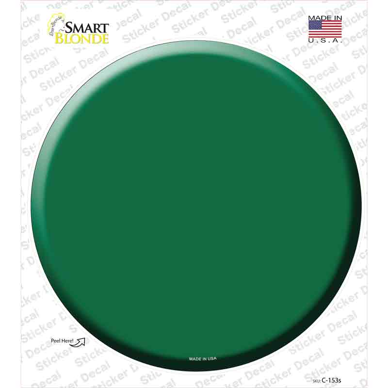 C-153s-M Green Novelty Circle Sticker Decal, Medium